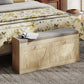Shoe Bench with Flip Doors, Seat Cushion, Adjustable Shelves for 8 Pairs, Boho Entryway Bench for Bedroom, Natural Wood