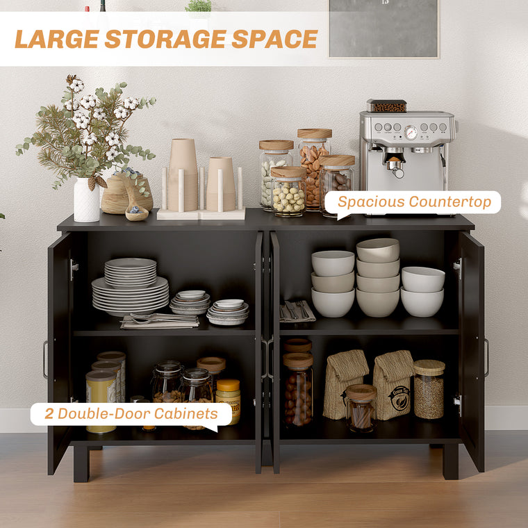 Kitchen Sideboard Cabinet with 4 Barn Doors