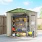 6.5' x 4' Outdoor Storage Shed, Metal Garden Shed with Lockable Double Doors, 4 Vents, Light Green