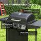 3+1 Burner Propane Gas BBQ Grill, Portable Gas Barbecue Grill with Side Burner, Thermometer, Lid, Side Table, Shelf, Spice Rack, Wheels, Grease Cup for Garden, Black