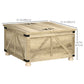 Farmhouse Coffee Table, Square Center Table with Flip-top Lids, Hidden Storage Compartment and Wooden Legs, Oak