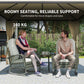 Rattan Rocking Chair, Outdoor Wicker Patio Rocker Chair Furniture with Thick Cushions, for Garden Backyard Porch, Khaki