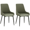 Tufted Dining Chairs Set of 2 with Steel Legs