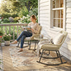 3-Piece Rocking Bistro Set with Glass Coffee Table