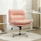 Armless Office Chair, Criss Cross Chair with Adjustable Height & Tilt Function for Home Office, Study, Pink