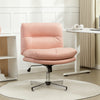 Armless Office Chair, Criss Cross Chair with Adjustable Height & Tilt Function for Home Office, Study, Pink