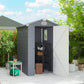 4.5' x 6' Garden Storage Shed with Latch Door, Vents, Sloped Roof, Light Grey