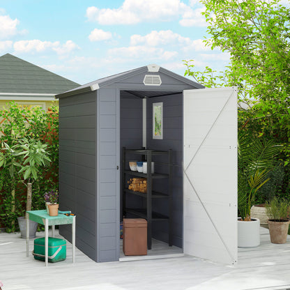 4.5' x 6' Garden Shed with Latch Door and Vents