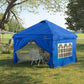 10' x 10' Pop Up Canopy Tent, Instant Sun Shelter, Tents for Parties, with Wheeled Carry Bag, Blue