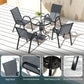 Five-Piece Steel Patio Set, with Glass-Top Table - Dark Grey