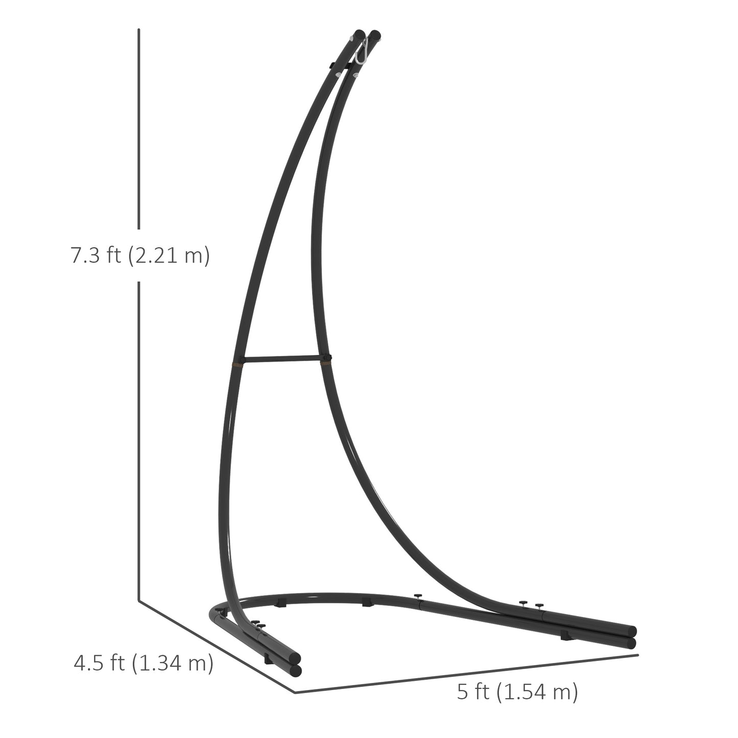 Hammock Chair Stand, Heavy Duty Steel Hanging Chair Stand for Swing Chair, Egg Chair Stand with Extra Large Base, Black
