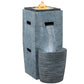 16.5" x 11" x 22.4" Propane Fire Pit Table with Fountain, 15000 BTU Outdoor Gas Fire Table with LED Light Adjustable Water Flow, Fire Fountain Water with Glass Rocks, Grey