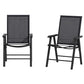2-Piece Folding Chair Set for Relaxing on Patio Balcony Garden, Comfortable Outdoor Furniture with Armrests, Dark Grey