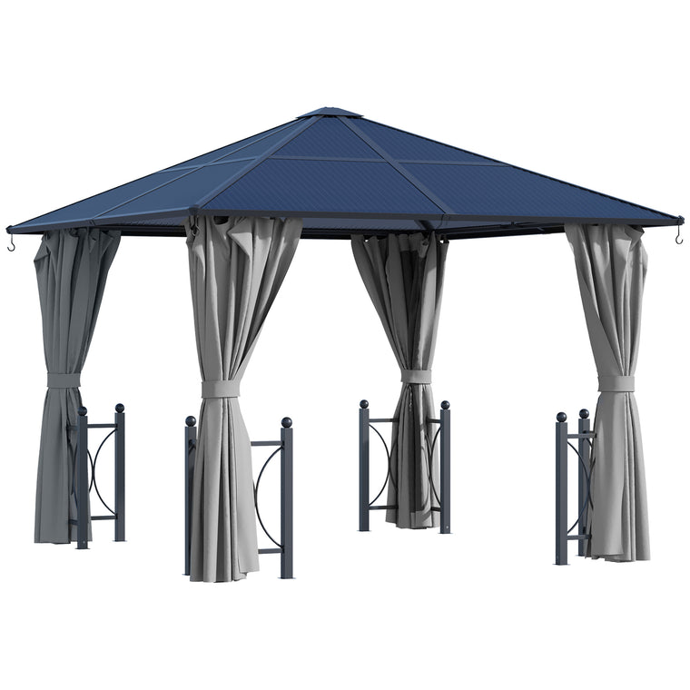 10' x 10' Black Hardtop Gazebo with PC Board Roof