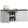 Shoe Storage Bench with Padded Seat - Light Grey