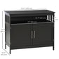 Kitchen Sideboard, Buffet Cabinet, Wooden Storage Console Table with 2-Level Cabinet and Open Shelf, Black