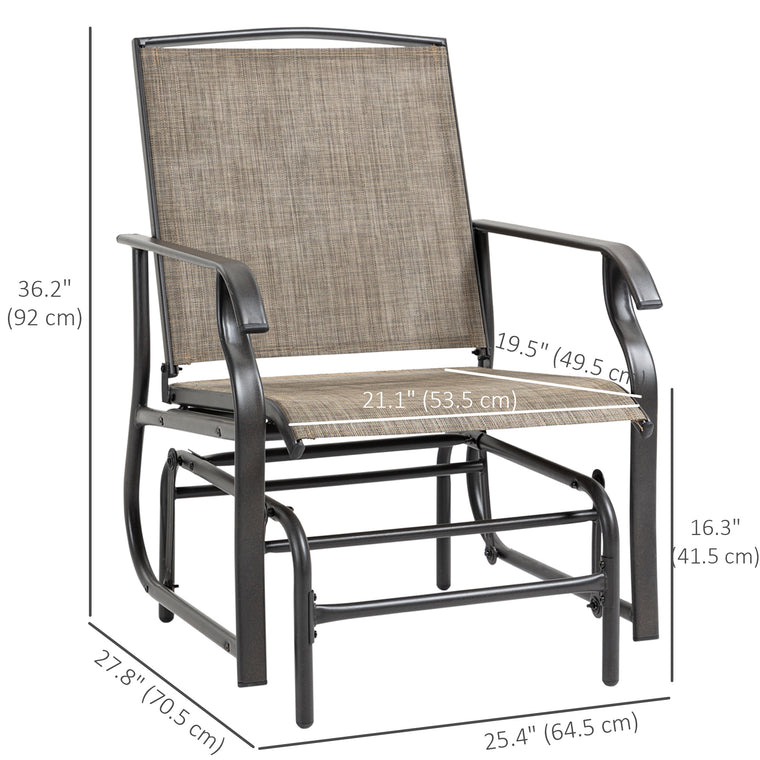 Set of 2 Outdoor Glider Chairs with Mesh Fabric