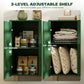 Modern Kitchen Storage Cabinet, Sideboard Buffet Cabinet w/ 3 Drawers and Adjustable Shelves for Kitchen Hallway, Green