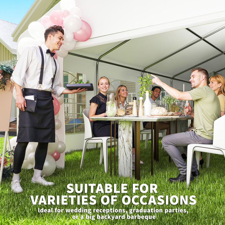 23' x 39' White Heavy-Duty Party Tent with Doors & Windows