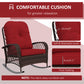 Outdoor Wicker Rattan Rocking Chair Patio Rocker with Thick Cushions for Garden Backyard Porch, Light Green