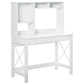 Computer Desk with Hutch, Home Office Table with Storage Shelves and Open Compartments for Writing, Work, White