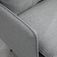 Accent Chair, Upholstered Armchair with Tufted Back Cushion and Steel Legs for Living Room, Bedroom, Grey