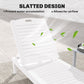 Outdoor Lounge Chair Set of 2, Waterproof Resin Lounge Chairs with 4-Position Adjustable Backrest for Backyard, White