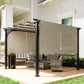 10' x 10' Outdoor Pergola Patio Gazebo Canopy Sun Shelter, Steel Frame, Beige
