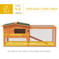Wooden Rabbit Hutch Guinea Pig House with Removable Tray, Openable Roof, Trough, Run for Tortoises and Ferrets, Orange