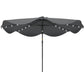 Solar Patio Umbrella with LED and Tilt, Outdoor Market Table Umbrella Parasol with Crank, 10 x 10 ft, Dark Grey