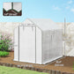 Walk-in Greenhouse with 3 Tier, Garden Plant Growhouse with Roll-up Door and Mesh Windows, 140 x 213 x 190 cm, White