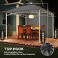 10' x 10' Patio Gazebo, Double Roof Outdoor Gazebo Canopy Shelter with Storage, Hook, Metal Frame, Dark Grey