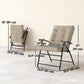 Set of 2 Outdoor Folding Chairs with Adjustable Backrest, Padded Camping Chairs for Outdoor Events, Khaki