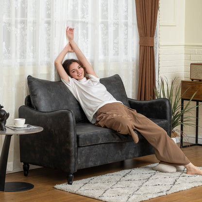 55" 2-Seater Loveseat Sofa with Wood Legs