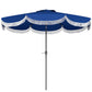 9FT Patio Umbrella Parasol, UPF 30+ Outdoor Market Umbrella with Crank, 8 Ribs, Push Button Tilt, Blue
