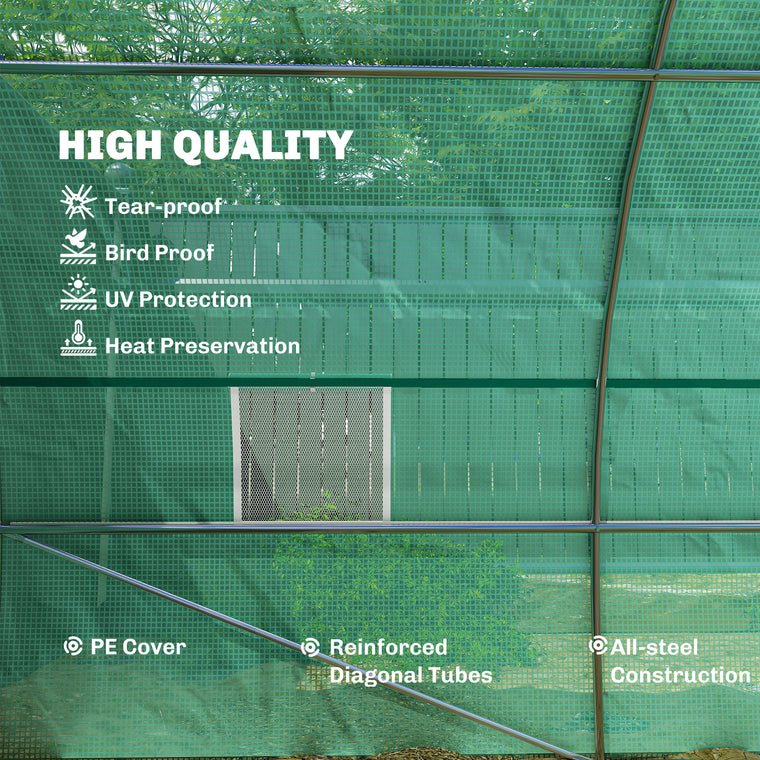 26' x 10' x 6.6' Steel Walk-In Tunnel Greenhouse
