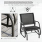 Patio Glider Set of 2 Outdoor Glider Chair with Breathable Mesh Seat & Backrest, Armrests and Metal Frame, Black