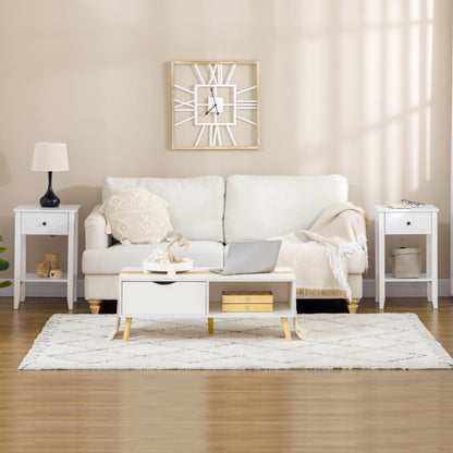 2-Tier End Tables Set of 2 with Drawer