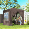 6.6' x 6.6' Coffee Pop-Up Gazebo with Sidewalls & Carry Bag