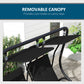 2-Seater Outdoor Porch Swing with Canopy, Patio Swing Chair for Garden, Poolside, Backyard, Black