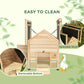 Duck Coop, Wooden Duck House with Openable Roof & Double Doors, Natural Wood