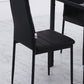 High Back Dining Chairs, Modern Upholstered PU Leather Accent Chairs with Metal Legs for Kitchen, Set of 4, Black
