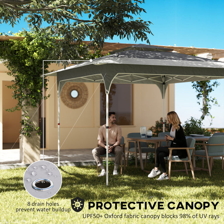 11.5' x 11.5' Dark Grey 2-Tier Pop-Up Canopy Tent