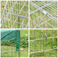 Pet Playpen with Roof, Metal Guinea Pig Cage, Rabbit Pen, Chicken Coop Run, Catio Cat Enclosure with Cover, Doors, Indoor Outdoor for Small Animals, 87" x 41" x 41", Green