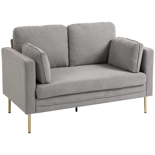 55" Loveseat Sofa with 2 Pillows - Grey