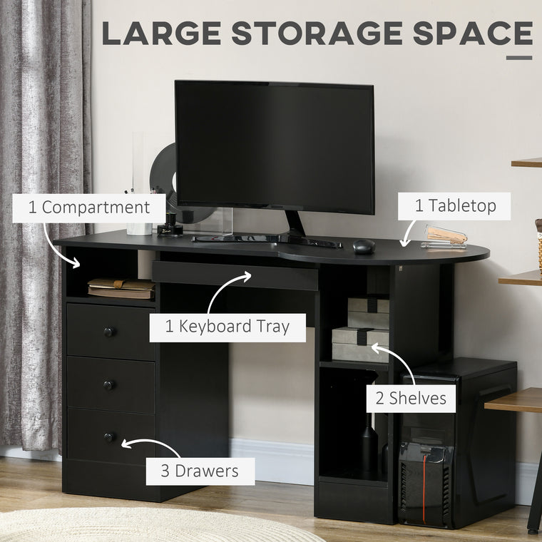 Computer Desk with Shelves and Drawers
