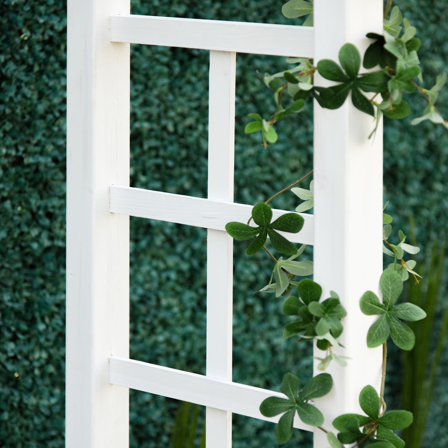 85" Wooden Garden Arbour for Wedding and Ceremony, Outdoor Garden Arch Trellis for Climbing Vines - White