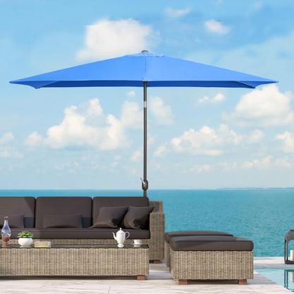 6.5x10ft Blue Rectangle Umbrella with Aluminum Frame