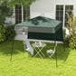 7' x 7' Green Pop-Up Canopy Tent with Backpack & Inclined Legs