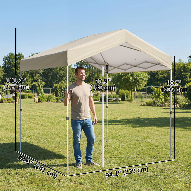 8' x 8' Beige A-Frame Pop-Up Canopy Tent